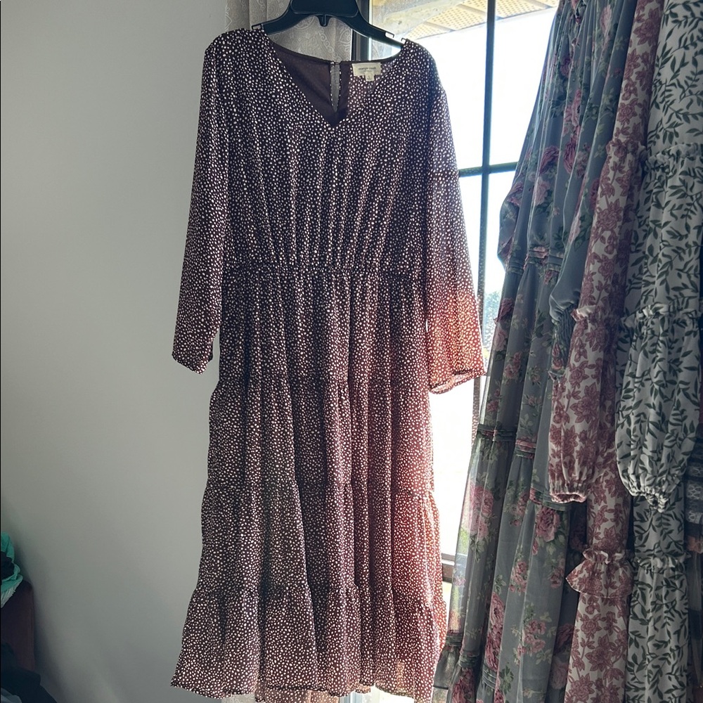 Orange Creek Long Sleeve Polka Dot Dress